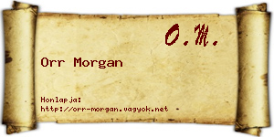 Orr Morgan névjegykártya